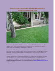 Artificial Grass (Melbourne) A Wonderful Solution for Maintaining a Beautiful Lawn.pdf