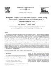 2006 Soil organic matter Fertilizer effects wheat productios systems Galantini Rosell Soil Till Res 87 72-79.pdf