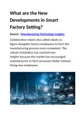 What are the New Developments in Smart Factory Setting.docx